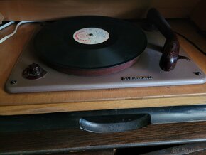 Skříňový retro gramofon - Supraphon H12 + vinylové desky - 2