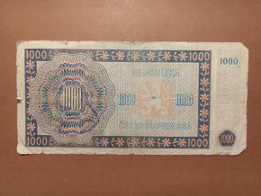 1000 Kčs 1945 - VZÁCNÁ SÉRIE A - NEPERFOROVANÁ - 2