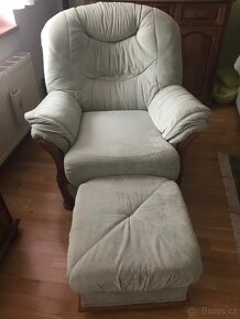 Rohová sedací souprava, křeslo a taburet - 2