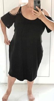 NOVÉ ♦ PRUŽNÉ SPOLEČENSKÉ ŠATY S KAMÍNKY ♦ VEL.52 - 2