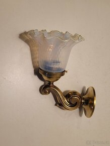 stará mosazná lampa, lampička, stínidlo zvoneček - 2