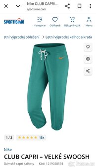 Nike dámské sportovní carpi kalhoty tepláky vel. S/M nové - 2