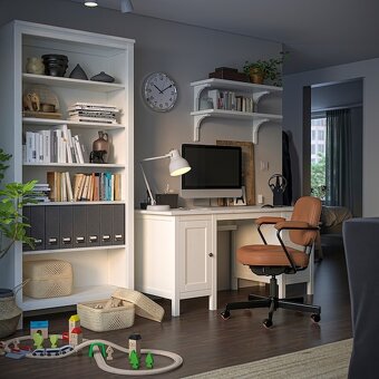 HEMNES 2 kusy - IKEA - knihovny bílé z masivu - 2