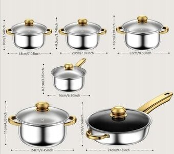 Sada designovych hrnců 12dilu ideální do nového bydlení - 2