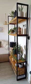 Knihovna, regál - Masivní recyklované dřevo - 2