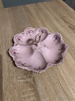velká trojmísa růžový porcelan - 2