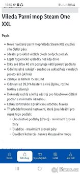 Parní mop Vileda steam XXL plus náhradní potahy - 2