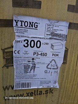 2x paleta Ytong tvárnice 599x300x249 (cena za paletu) - 2