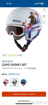 Lyžařská helma Alpina + brýle - 2