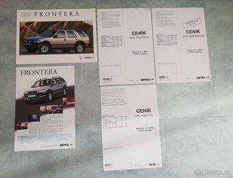 Opel Frontera -prospekty a ceníky 2001 a 98 -doprava v ceně - 2
