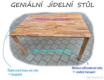 Dubový jídelní stůl 148x94 - 2