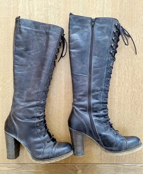 Dámské kožené kozačky Aldo mírně zateplené vel 40 - 2