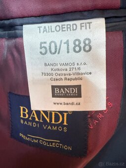 Pánský oblek BANDI 50/188 + košile 41/188 – výborný stav - 2