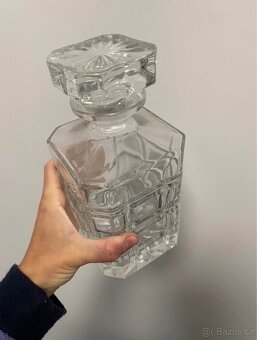 Křišťálová skleněná karafa lahev na whisky - 2
