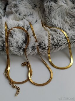 Souprava ocel pozlacená - 2