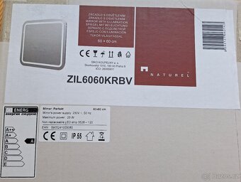 Zrcadlo s LED osvětlením Naturel Pavia 60x60 cm - 2