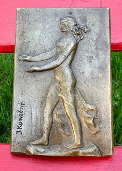 Stará plaketa bronz ORIGINAL J. Konečný PRO FAJNŠMEKRA - 2
