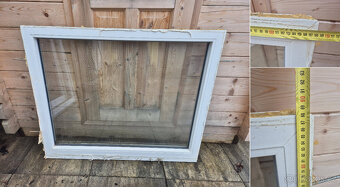 3 ks bílých plastových oken s dvojskly, velikosti viz popis - 2