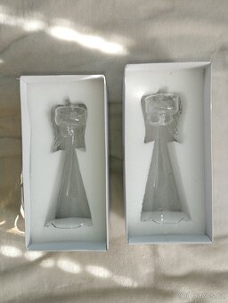 2 ks svícen anděl ze skla - 2