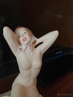 Art Deco Royal Dux od Elly Strobach, nahá žena - 2