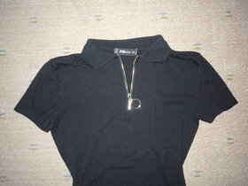 Černé tričkové šaty vel XS, 152-158 zn. FB sister - 2