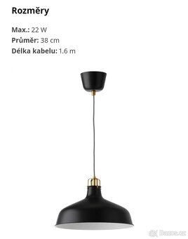 2ks svítidla RANARP Ikea Závěsná lampa 38 cm - 2