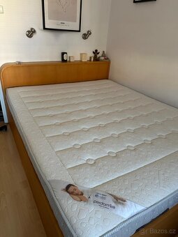 Manželska postel 160x 200 dřevěná dýha - 2
