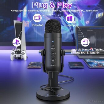 Zealsound USB mikrofon, kondenzátorový pro PC  hry podcasty - 2