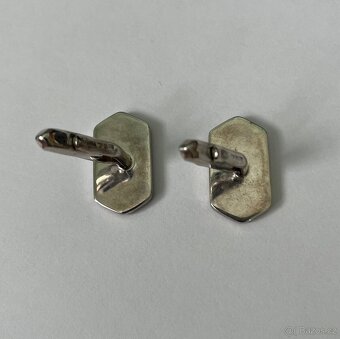 Manžetové knoflíky Ag, s českými granáty - 2