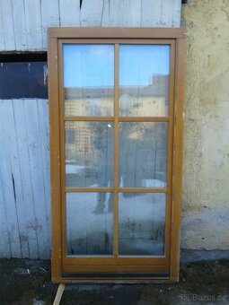 Dřevěné balkonové dveře 111 x 216 cm - 2