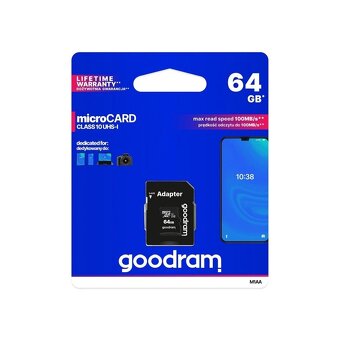 Paměťová karta Micro SD 64 GB s adaptérem - černá - 2