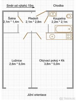 2+Kk, 46 m2, Teplice-Nová Ves, 2. NP, Volné od 1.11. 2025 - 2