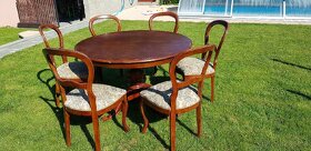 Jídelní Italský starožitný stůl a 6 židlí - 2