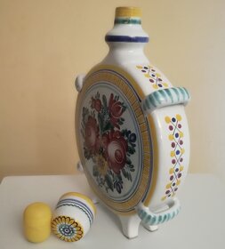 starožitná ručně malovaná butilka na vino/slivovici - 2