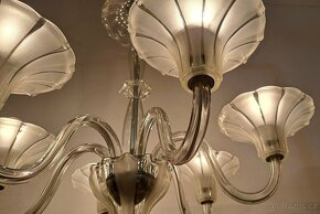 Starožitný lustr, Art Deco, celoskleněný - 2