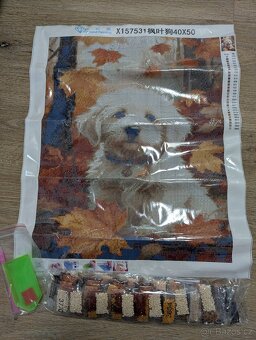 Diamantové malování zdobení kamínky 40x50 čtverečky - 2