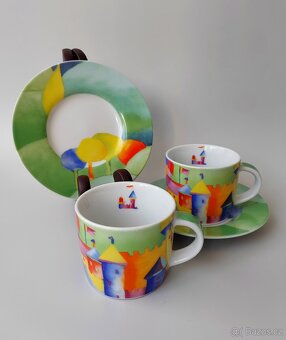 Sada keramických moka šálků s nádherným designem - 2