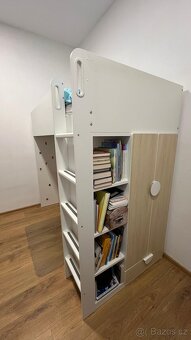 Postel Ikea SMÅSTAD - bílá s dřevodekorem - 2