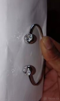 Nový dámský stříbrný náramek otevřený 925 třpytivý - 2