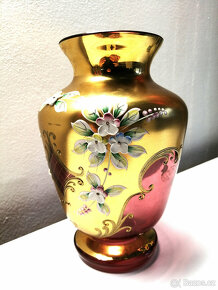 Váza barvy vínové - Novoborské sklo "17" - 2