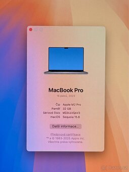MacBook Pro 16” 2023 CTO /32GB RAM/1TB SSD/Záruka - 2