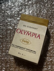 Československé cigarety OLYMPIA Kčs 6,- ČSTP - 2