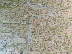 Mapa Prahy v hliníkovém rámu - velká 146x110cm - 2