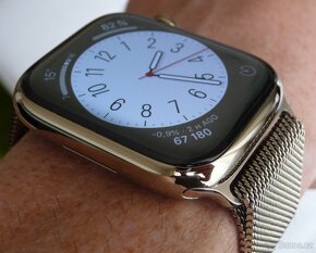 Apple Watch S8 LTE 45mm zlatá ocel s hvězdně bílým řemínkem - 2