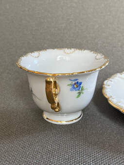 Míšeň Meissen Porcelánový moka šálek s podšálkem - 2