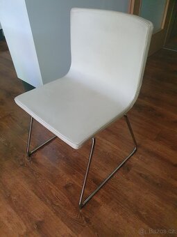 Ikea židle 6 ks béžová kůže, pochromované nohy - LILLÅNÄS - 2