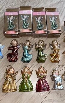 Luxusní set porcelánových 🎄 vánočních andělíčků 🔔 zvonečků - 2