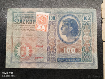 Bankovky 1.republika s prozatimní kolkem Československo - 2