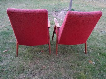 RETRO Křesla - červená barva - 2
