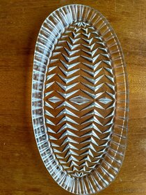 Skleněný broušený tác, podnos - 2